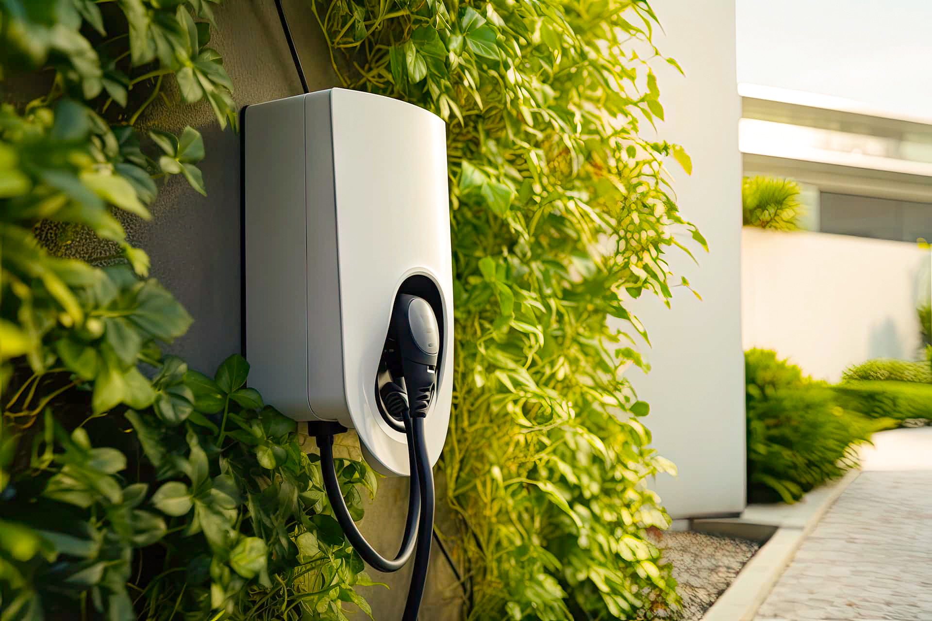 Zuhause laden Abbildung Wallbox an Hauswand