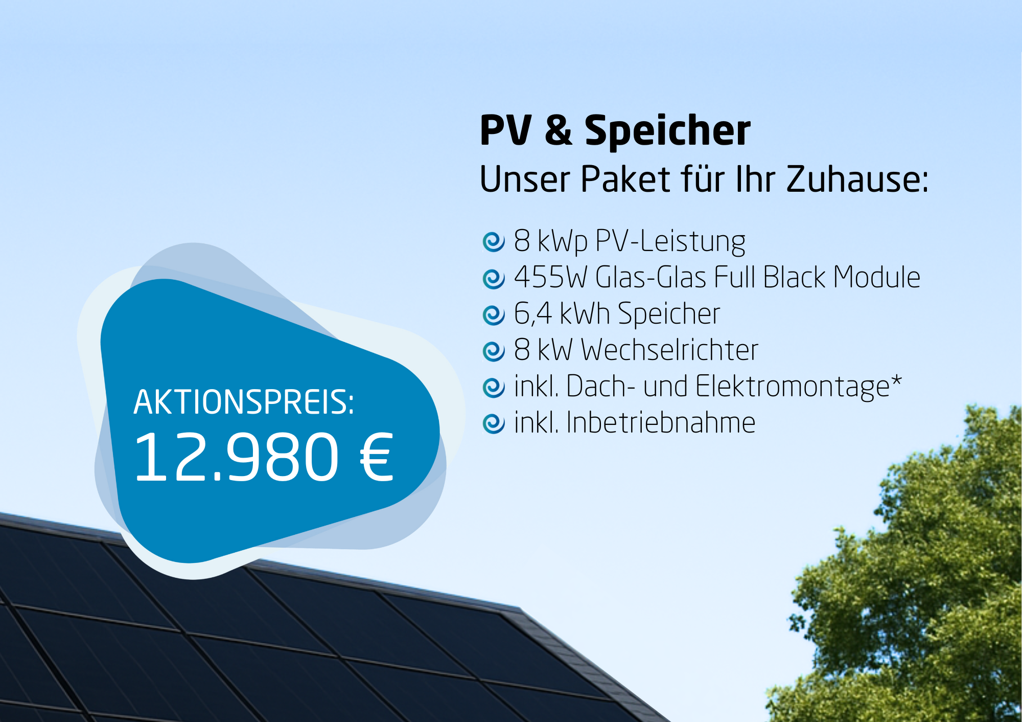 PV und Speicher Aktionsangebot für 12.980 Euro